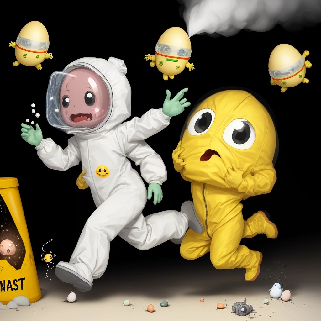 Scientists running from harmless alien hatchling