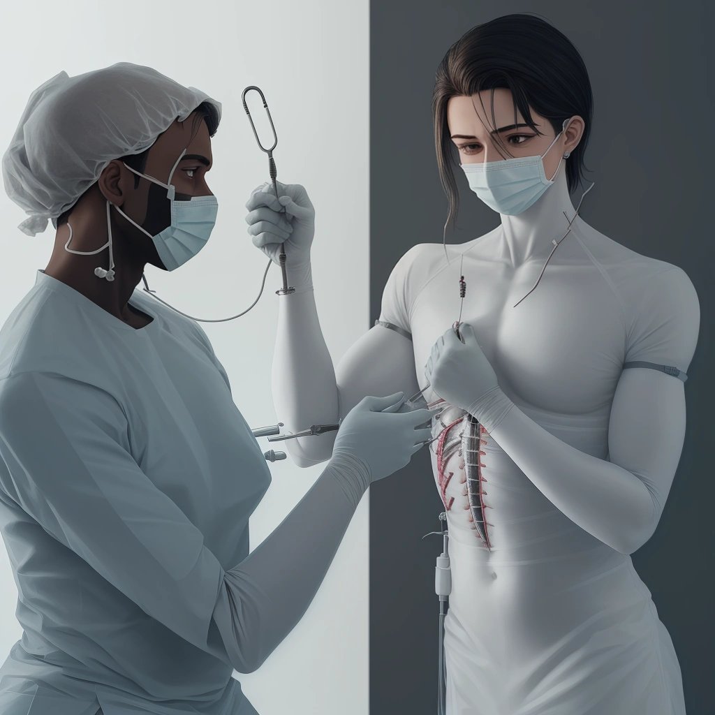Surgical procedure transforming a man into a woman