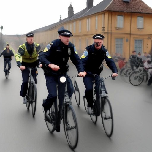 Police chasing Joel on a bike