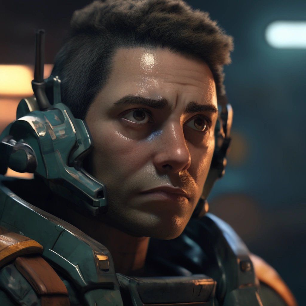 Close-up of a character deep in thought