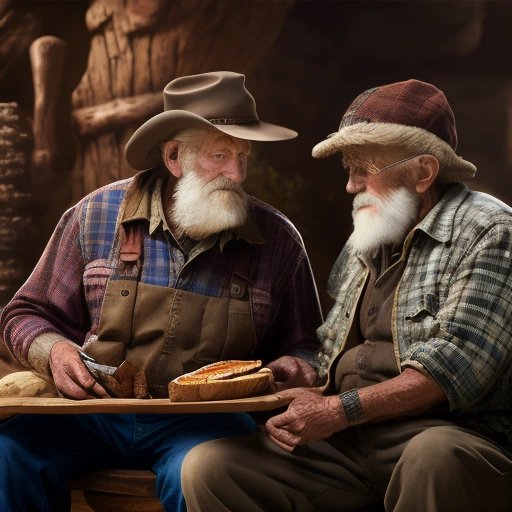 Chuck and Old Man Cedar talking in the forest