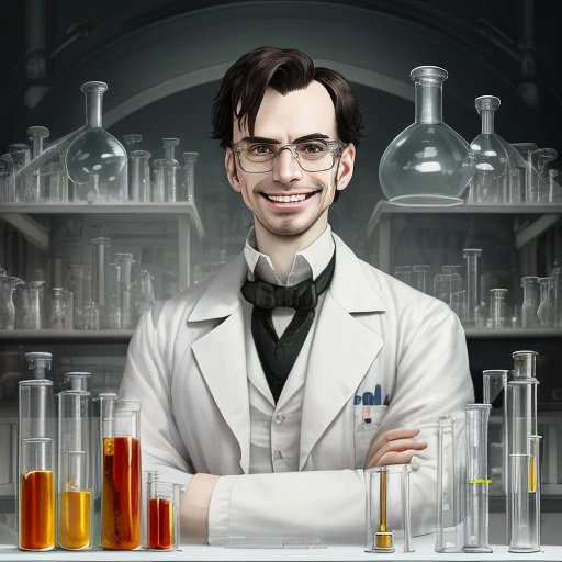 Dr. Jekyll in his laboratory