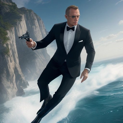 James Bond using grappling hook