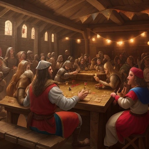 Medieval party scene