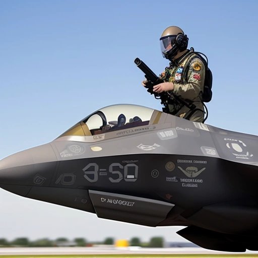 F-35 pilot with rocket launcher