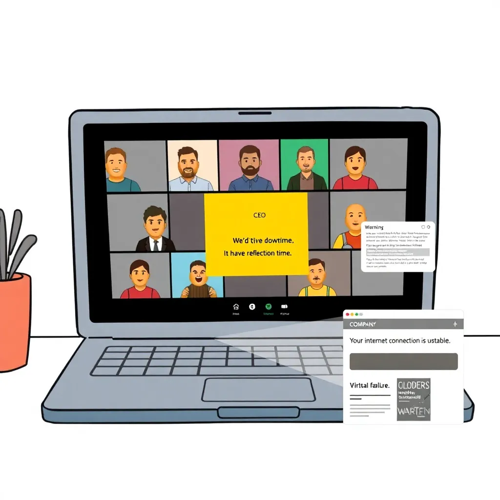 CEO all-hands inside a Zoom call turning everyone into potatoes