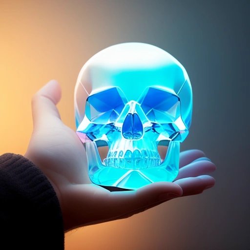 Person holding crystal skull