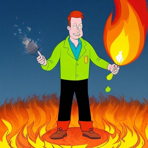 Scientist burning nuclear waste