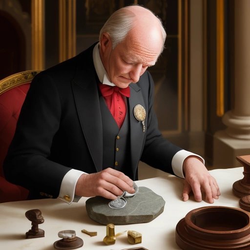 Freemason polishing a stone