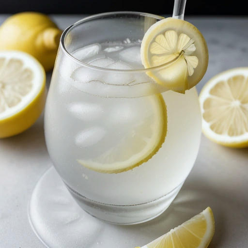 A close-up of a glass of ginger beer