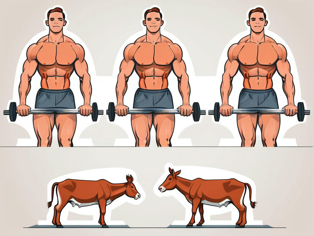 illustration of different calf exercises including standing calf raises, seated calf raises, and donkey calf raises