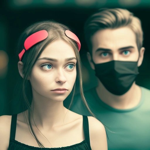 Man wearing the Eye-Stabilizing Headgear on a date