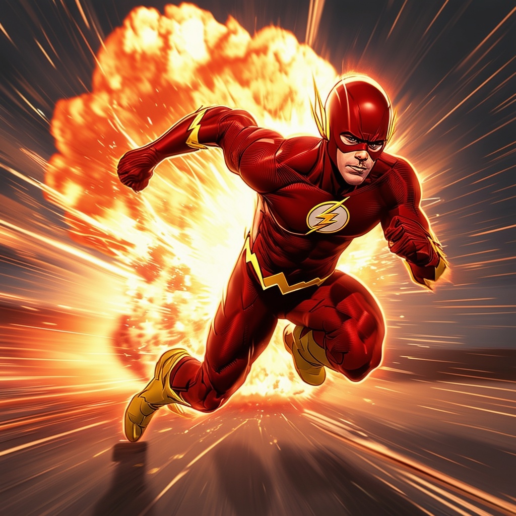 The Flash outrunning a nuclear explosion in the TV series.