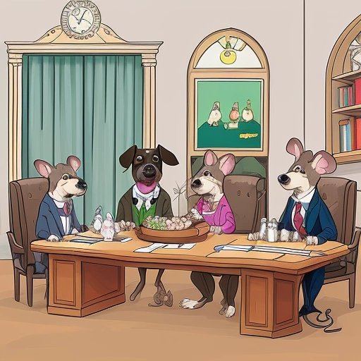 Dogs and mice negotiating peace in the mayoral office