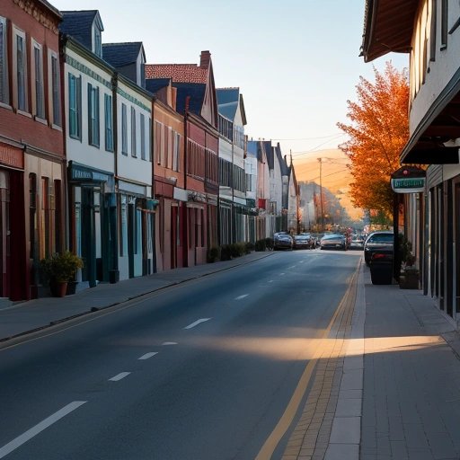 A small town in the morning light