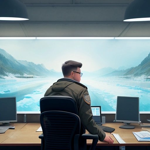 ICE director at desk