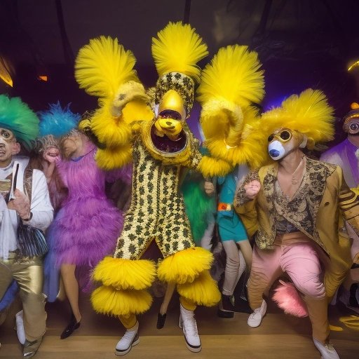 People attempting the Waggle-Waddle-Woof dance in a club