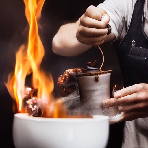 Barista performing a magic coffee trick