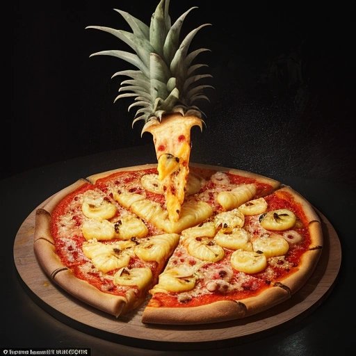 Pizza with pineapple