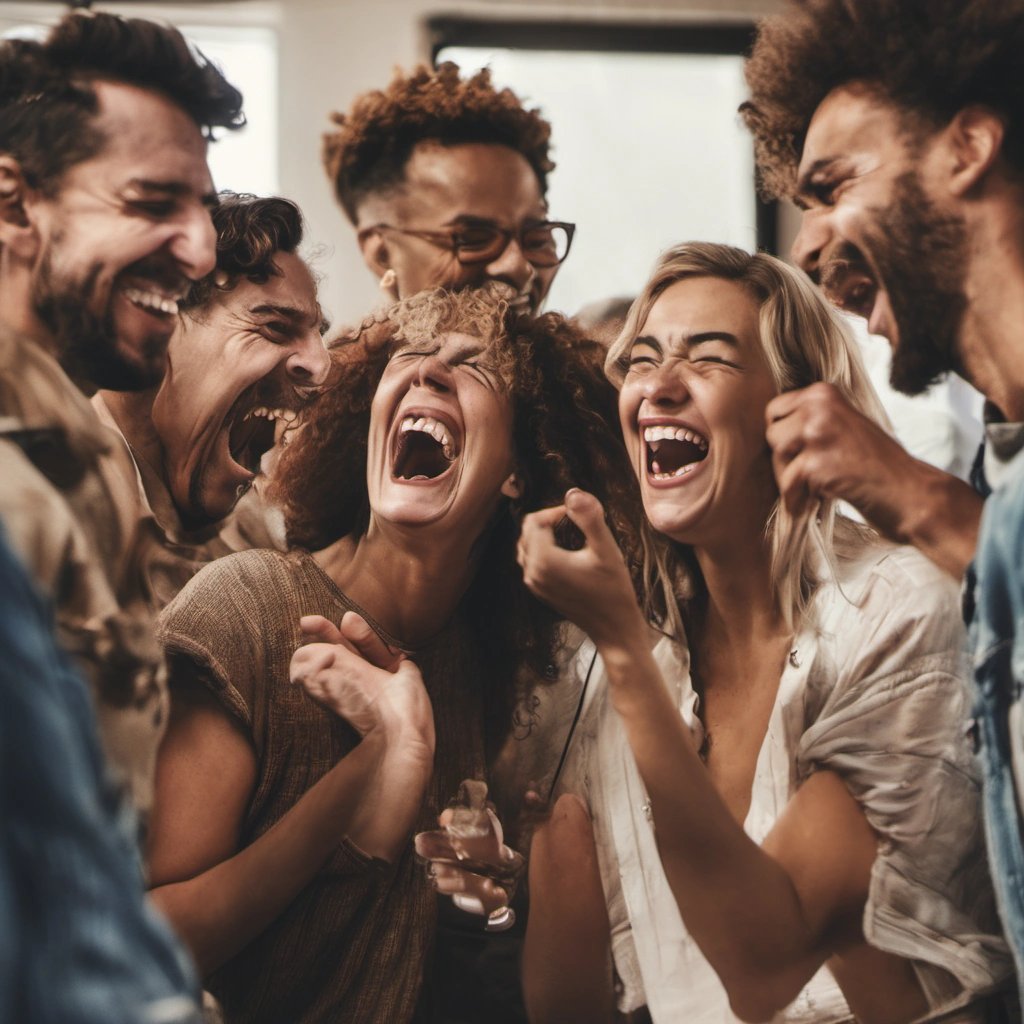 People laughing at a gathering