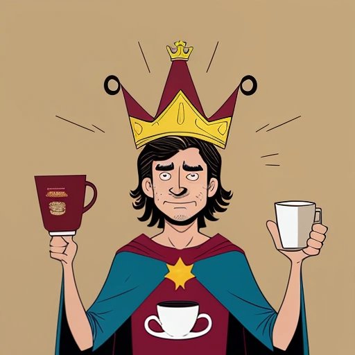 Joe Caffeine as a coffee superhero