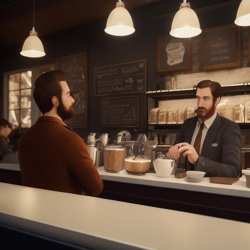 Mr. Whiskers ordering coffee and annoying customers