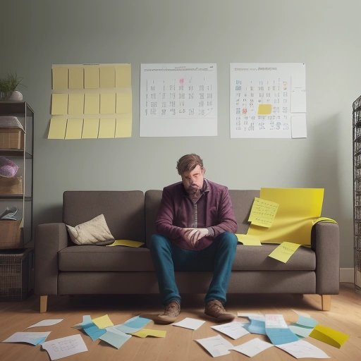 Confused husband with calendars