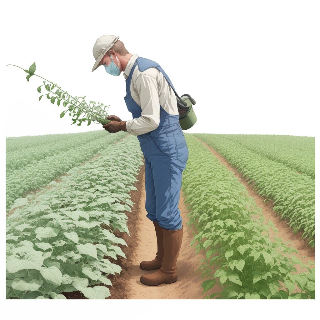 Farmer using natural pest control methods