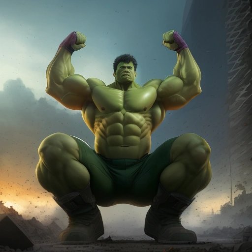 Hulk lifting a tank causing environmental damage