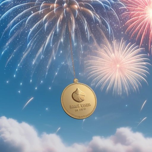 Nobel Peace Prize medal and fireworks