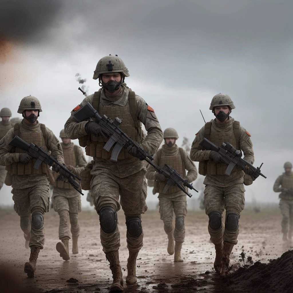 ENTJ soldier leading troops in battle