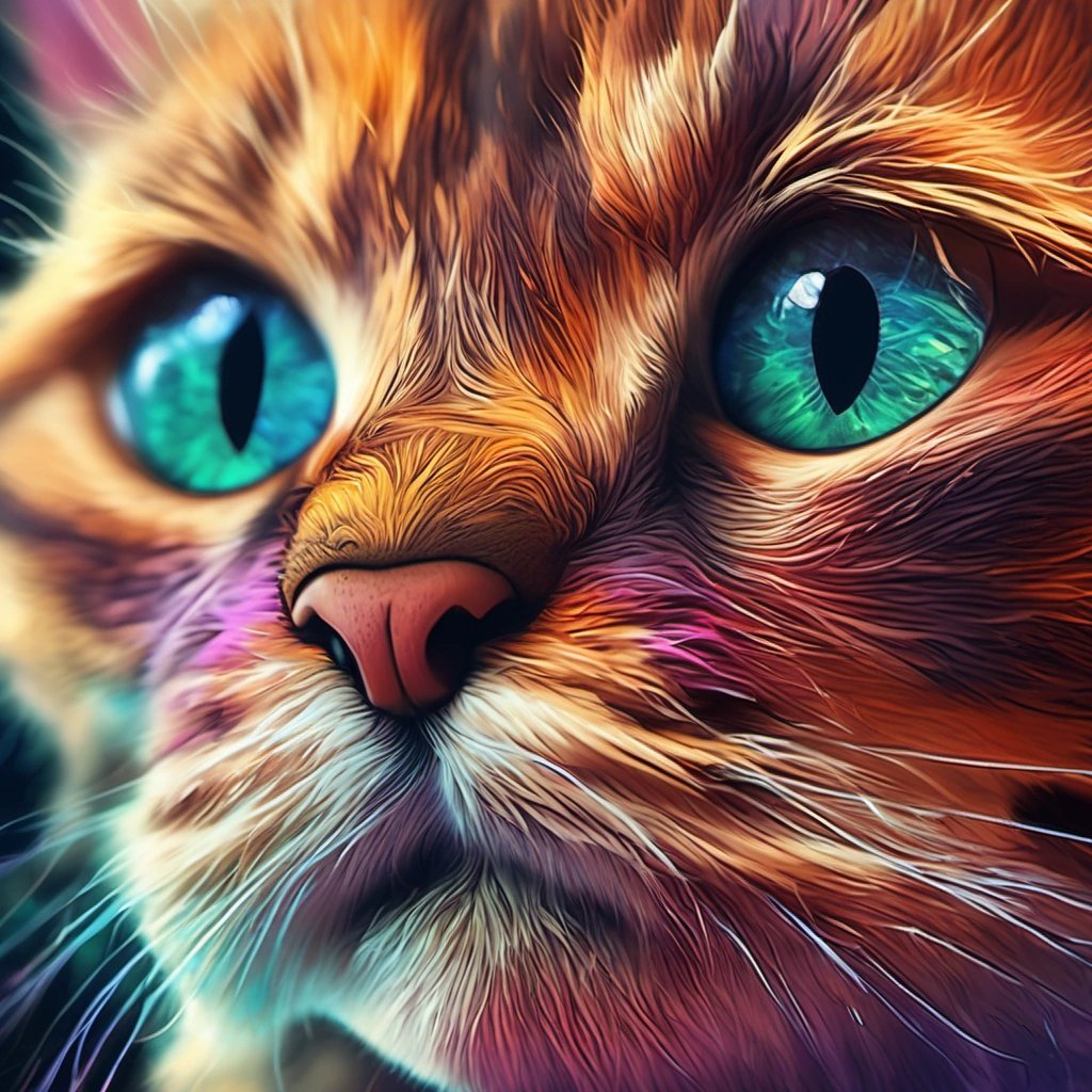 Close-up of a microscopic cat
