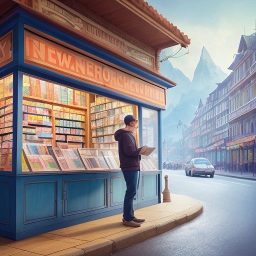 Man with The Front Page newspaper
