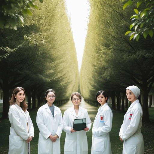Scientists studying paper apple trees