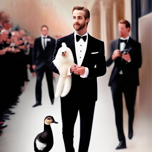 Baby Goose walking down the red carpet