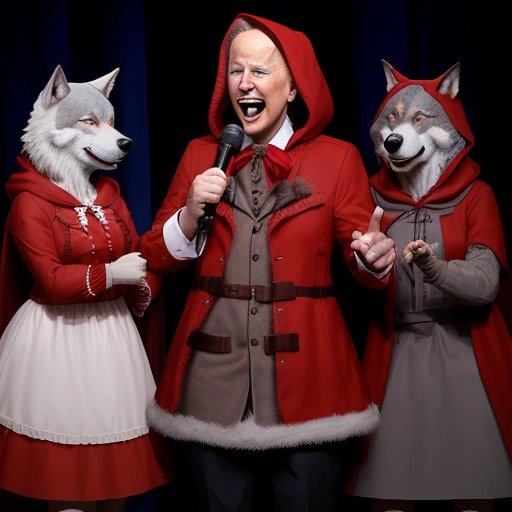 Joe Biden in comedy skit as Little Red Riding Hood
