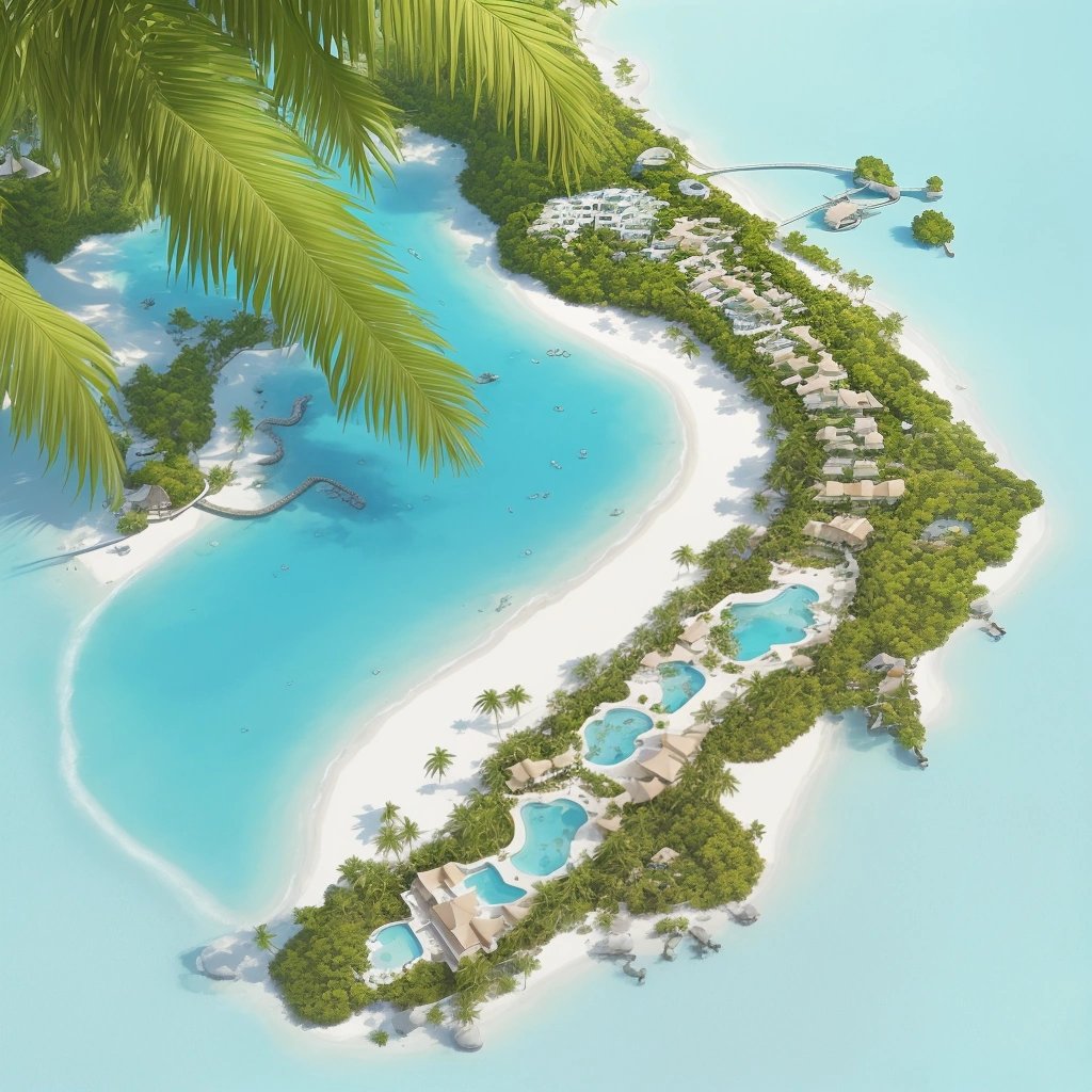 Tropical paradise with luxurious villas