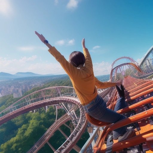 Person riding a rollercoaster