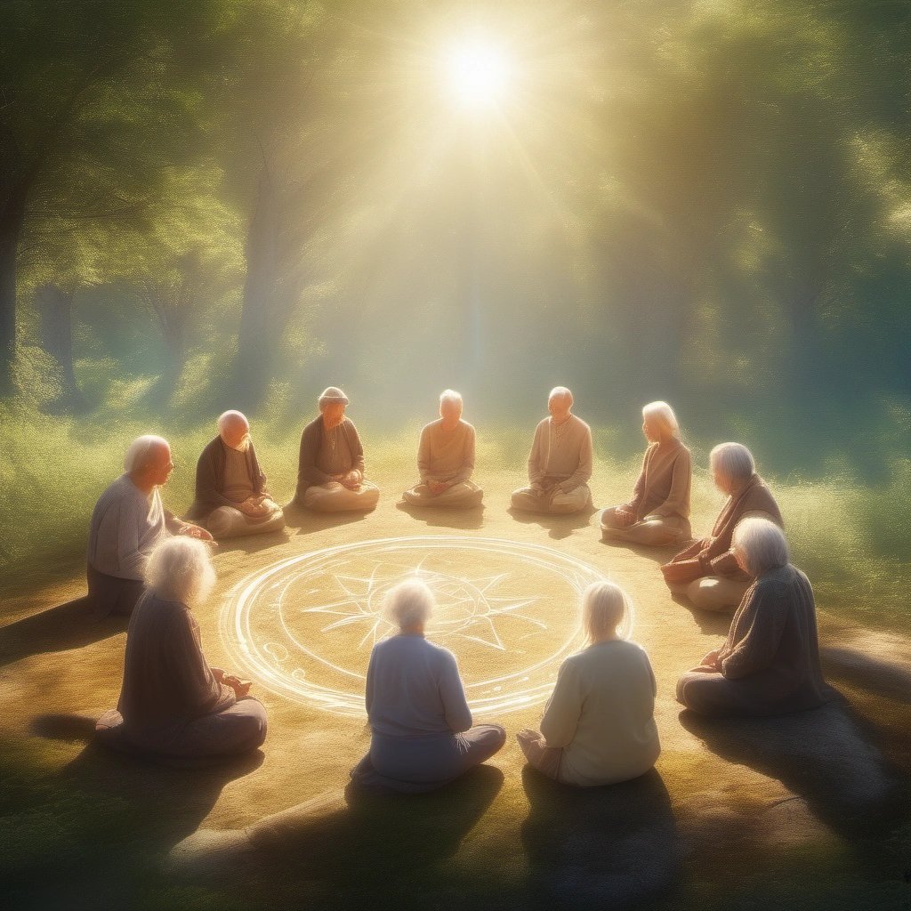 Elders Meditating in Nature