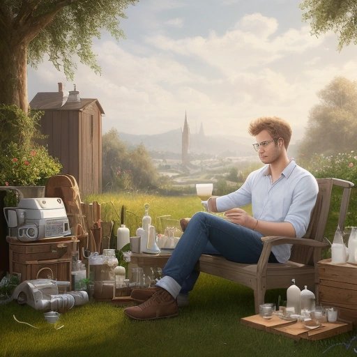 Harry pondering in his backyard