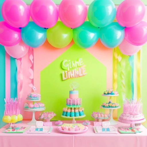 Electric lime-themed gender reveal party