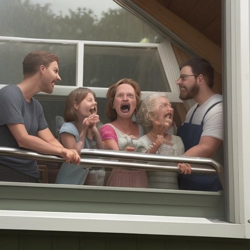 Neighbors amazed by the spice-filled jar on the roller coaster