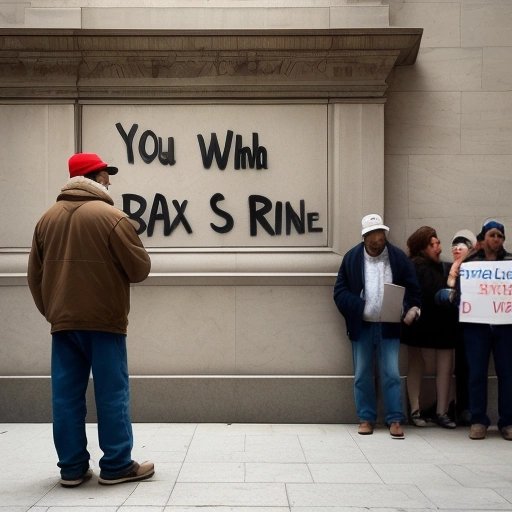 Homeless man protesting outside Wall Street bank