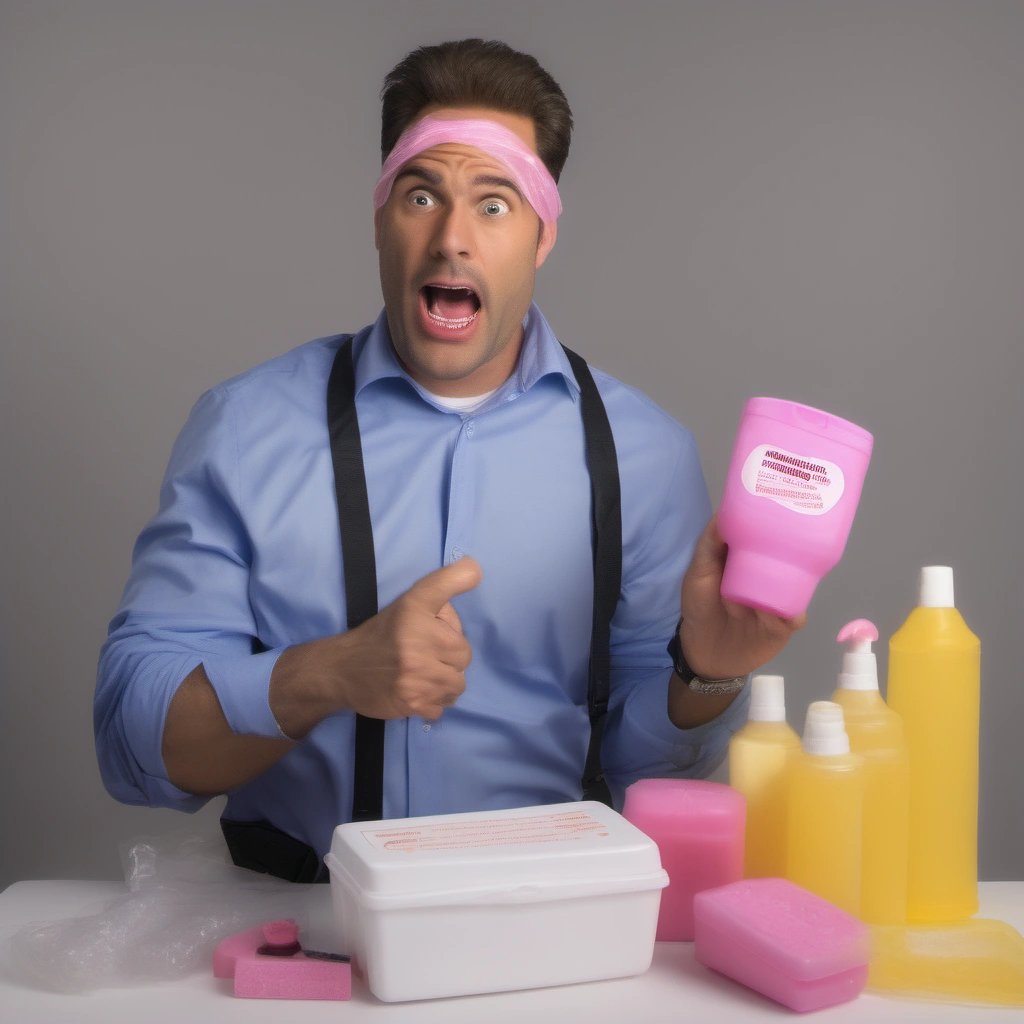 Sex company representative demonstrating product safety