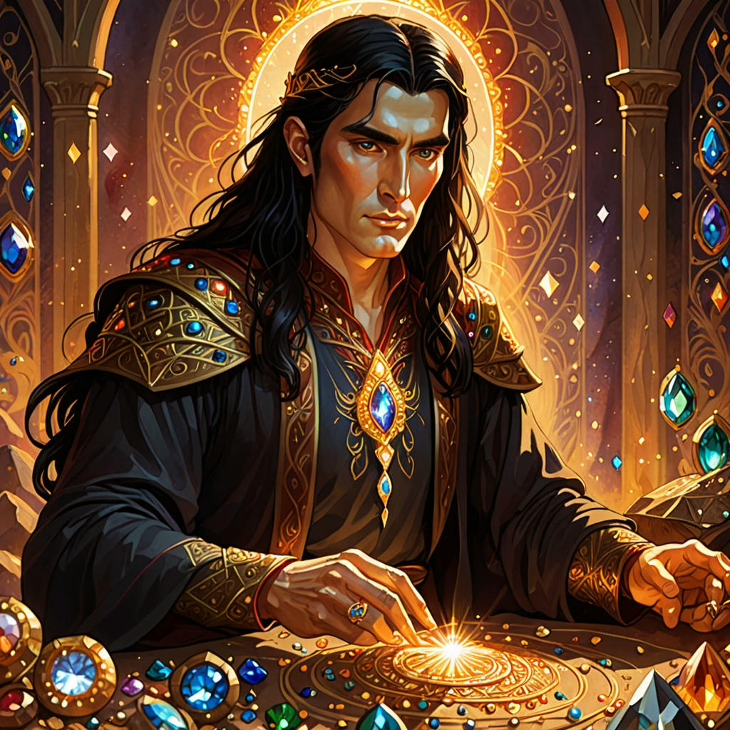 Fëanor, the Dark Elf, crafting his masterpieces