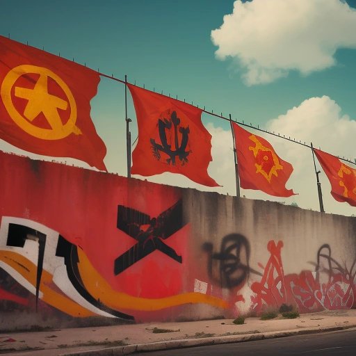 Communist symbols on a wall