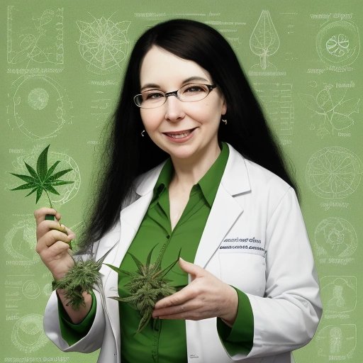 Dr. Mary Jane Dankerson with cannabis plant