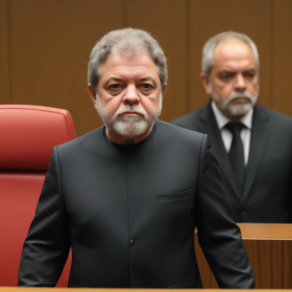 Lula durante um de seus depoimentos à justiça.