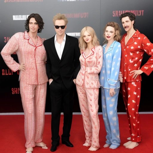 Celebrities in pajamas on the red carpet