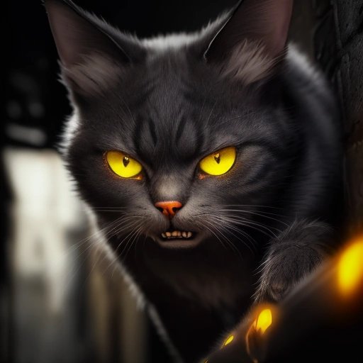 Angry cat in an alleyway